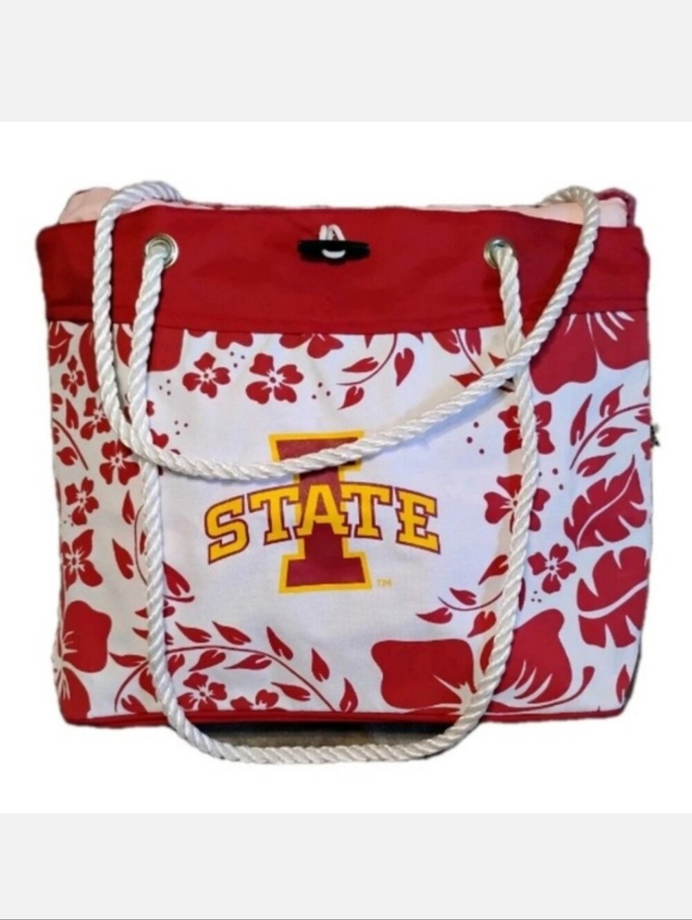 19" Iowa State Cyclones Tote Bag Tropical Floral NWT